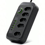 Filtro de Linha 5 Tomadas + 4 USB + 1 USB-C • Bivolt 110V/220V • 2500W • Cabo 2m • Interruptor