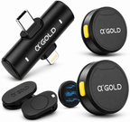 Microfone de Lapela Sem Fio Duplo a'GOLD • USB-C e Lightning • Redução de Ruído