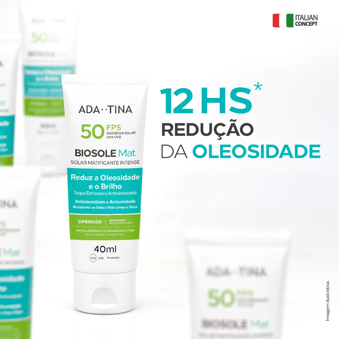 Protetor Solar Pele Oleosa Efeito Matte – Biosole Mat Solar Matificante Intense FPS 50 40ml