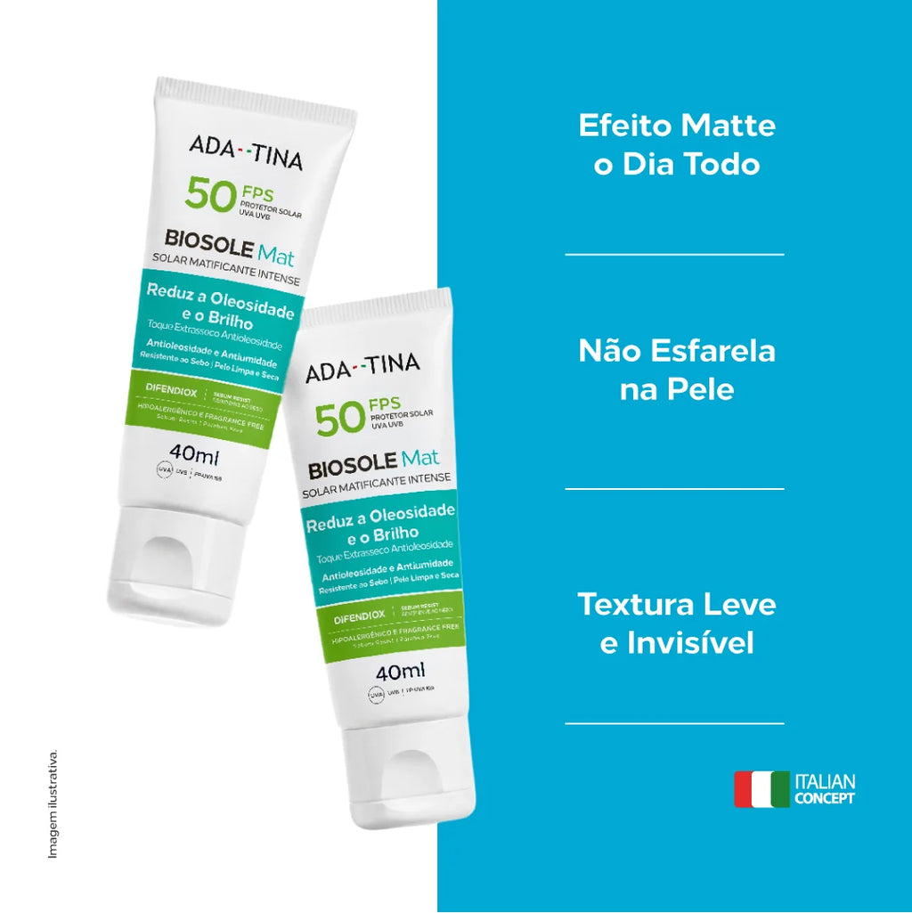 Protetor Solar Pele Oleosa Efeito Matte – Biosole Mat Solar Matificante Intense FPS 50 40ml