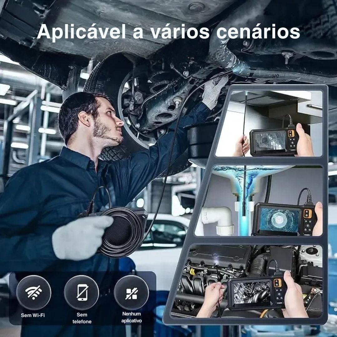 Câmera Endoscópica 8mm Full HD 1080P - Tela IPS 4,3" e IP67
