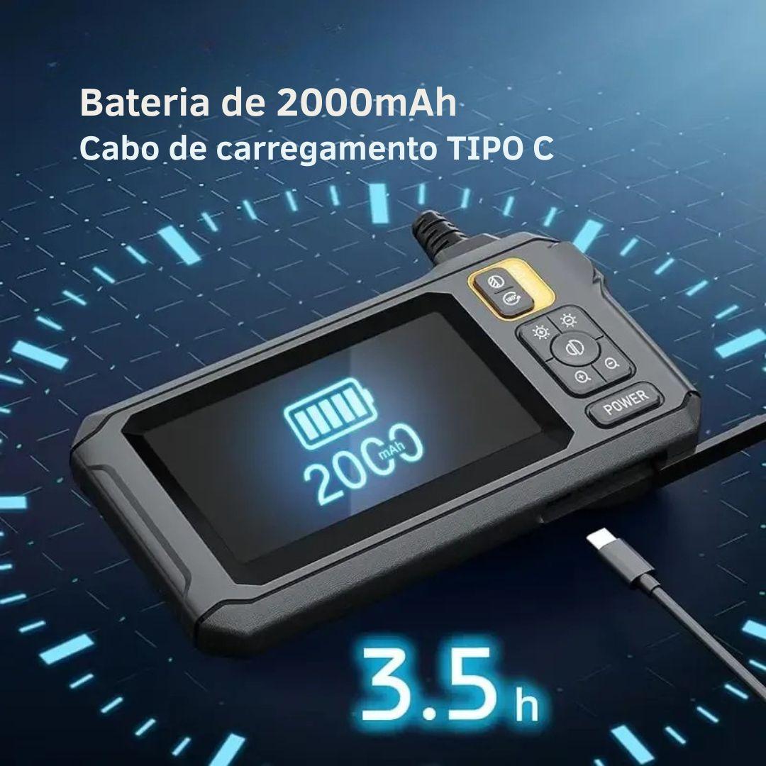 Câmera Endoscópica 8mm Full HD 1080P - Tela IPS 4,3" e IP67