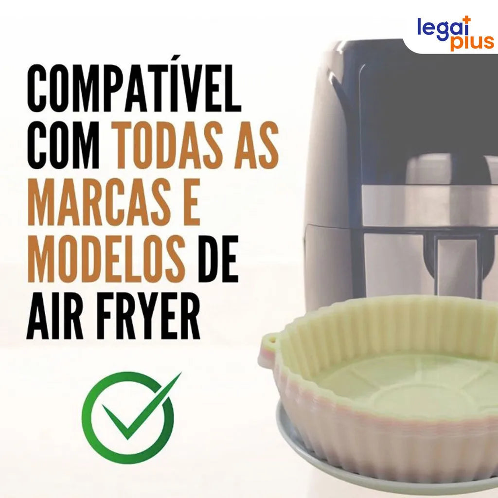 Conjunto de 5 Formas de Silicone Para Air Fryer Forno Microondas Fritadeira Assadeira Reutilizável Antiaderente