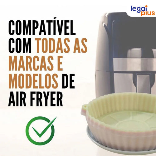 Conjunto de 5 Formas de Silicone Para Air Fryer Forno Microondas Fritadeira Assadeira Reutilizável Antiaderente