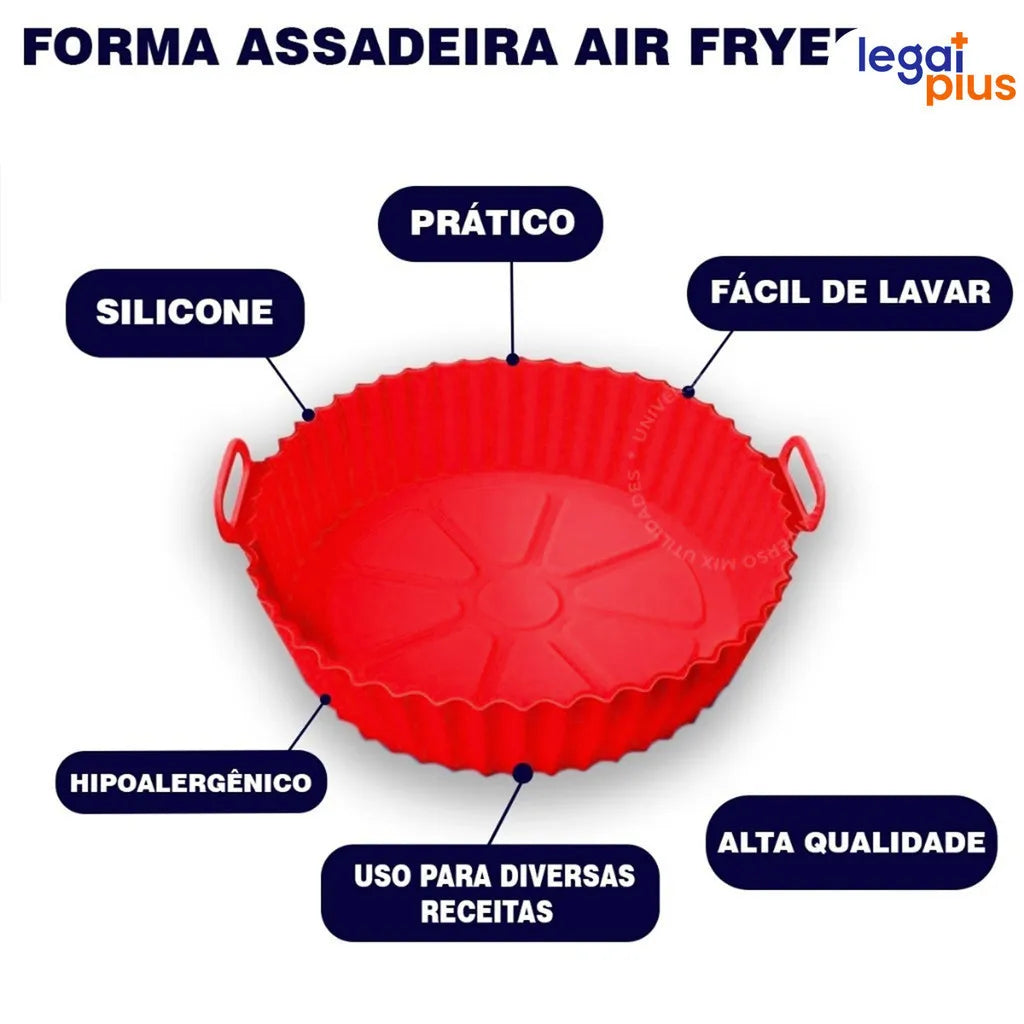 Conjunto de 5 Formas de Silicone Para Air Fryer Forno Microondas Fritadeira Assadeira Reutilizável Antiaderente