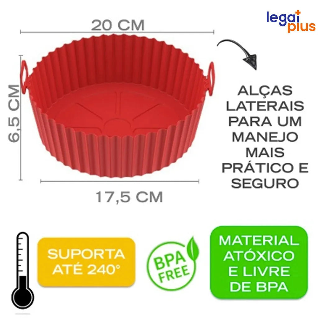 Conjunto de 5 Formas de Silicone Para Air Fryer Forno Microondas Fritadeira Assadeira Reutilizável Antiaderente