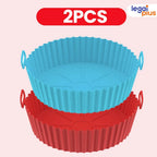 Conjunto de 5 Formas de Silicone Para Air Fryer Forno Microondas Fritadeira Assadeira Reutilizável Antiaderente
