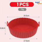 Conjunto de 5 Formas de Silicone Para Air Fryer Forno Microondas Fritadeira Assadeira Reutilizável Antiaderente