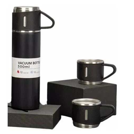Conjunto Garrafa Térmica com Frasco a Vácuo 500ml e 3 Xícaras