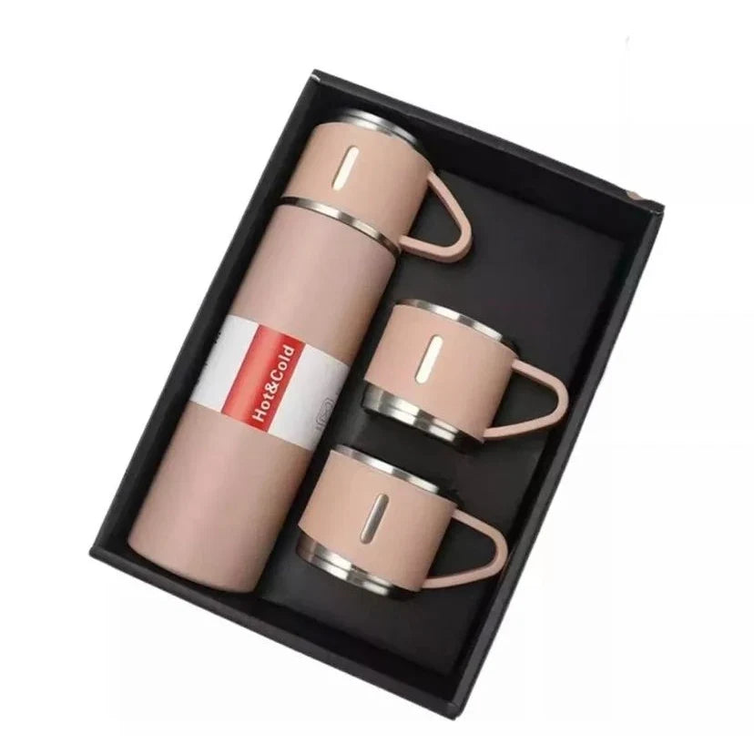 Conjunto Garrafa Térmica com Frasco a Vácuo 500ml e 3 Xícaras