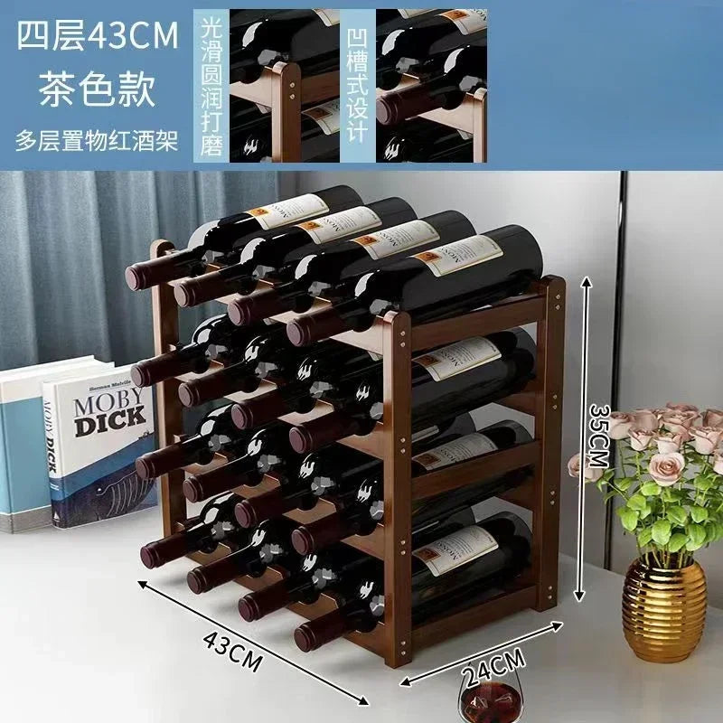 Cremalheira de exposição do vinho tinto Decoração da grade do agregado familiar Mesa criativa WineBottle Rack Armário de vinho simples Montar armazenamento