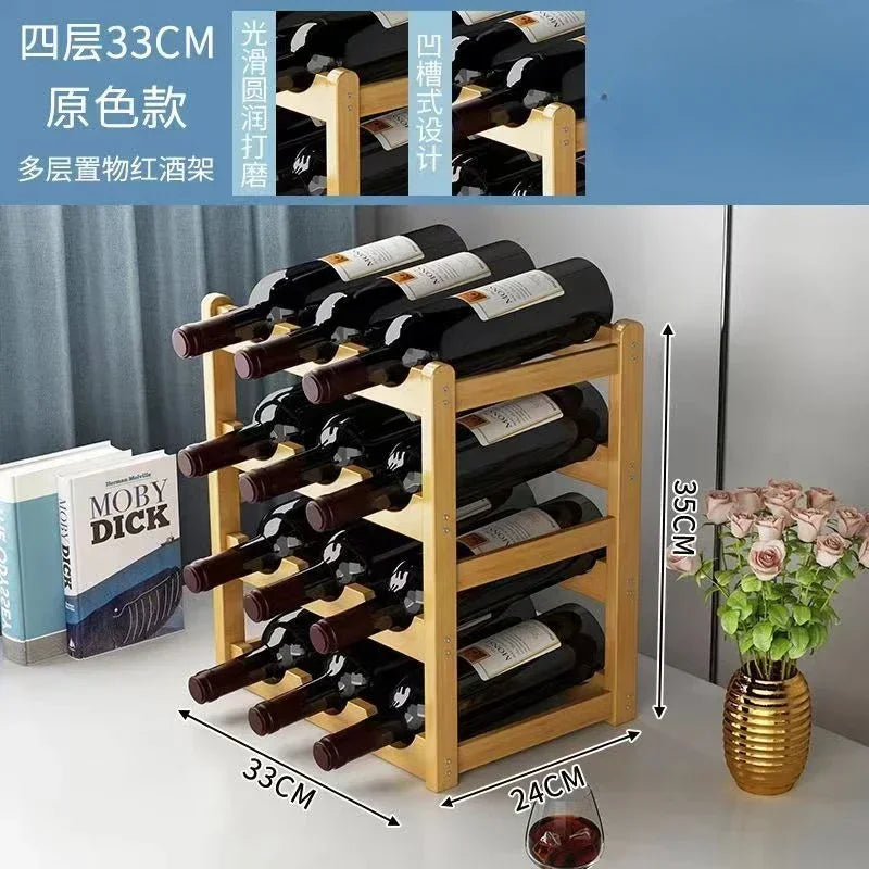Cremalheira de exposição do vinho tinto Decoração da grade do agregado familiar Mesa criativa WineBottle Rack Armário de vinho simples Montar armazenamento