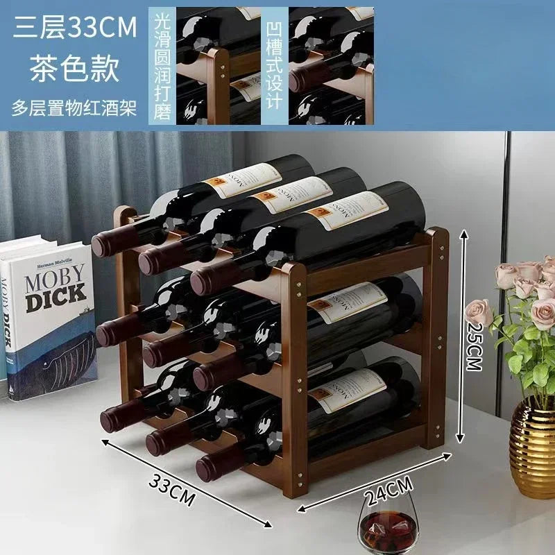 Cremalheira de exposição do vinho tinto Decoração da grade do agregado familiar Mesa criativa WineBottle Rack Armário de vinho simples Montar armazenamento