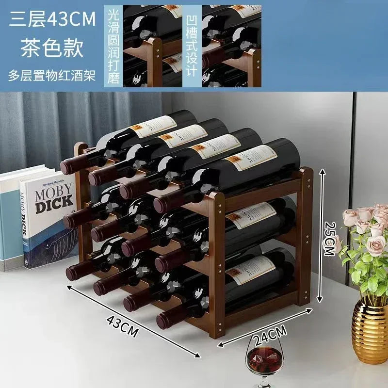 Cremalheira de exposição do vinho tinto Decoração da grade do agregado familiar Mesa criativa WineBottle Rack Armário de vinho simples Montar armazenamento