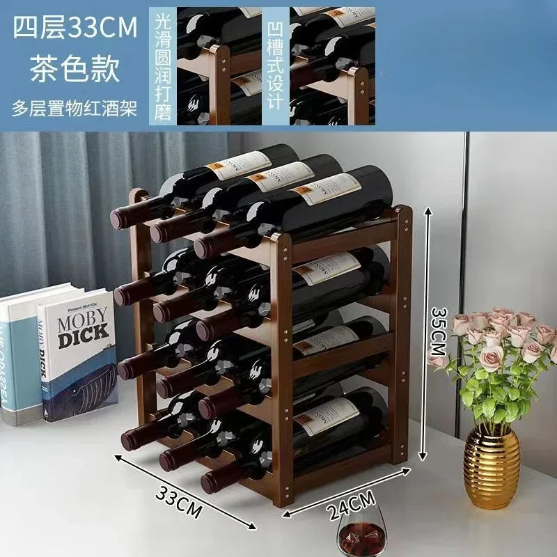Cremalheira de exposição do vinho tinto Decoração da grade do agregado familiar Mesa criativa WineBottle Rack Armário de vinho simples Montar armazenamento