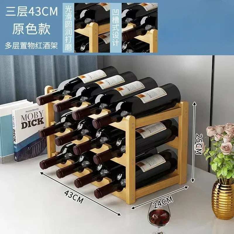 Cremalheira de exposição do vinho tinto Decoração da grade do agregado familiar Mesa criativa WineBottle Rack Armário de vinho simples Montar armazenamento