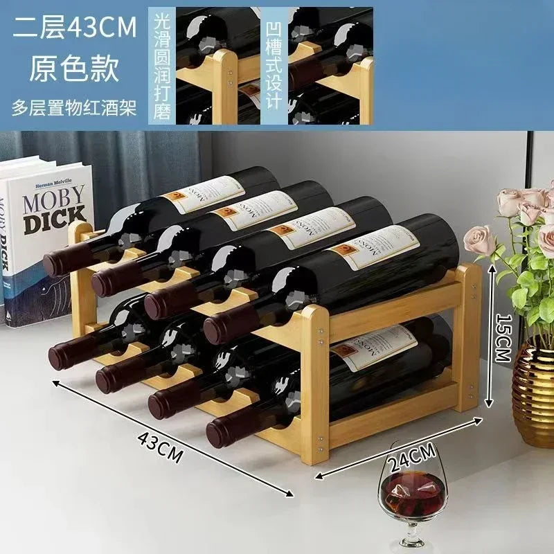 Cremalheira de exposição do vinho tinto Decoração da grade do agregado familiar Mesa criativa WineBottle Rack Armário de vinho simples Montar armazenamento