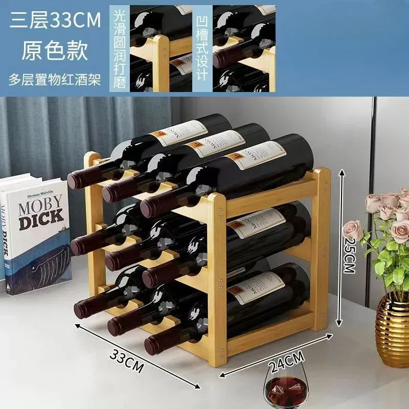 Cremalheira de exposição do vinho tinto Decoração da grade do agregado familiar Mesa criativa WineBottle Rack Armário de vinho simples Montar armazenamento