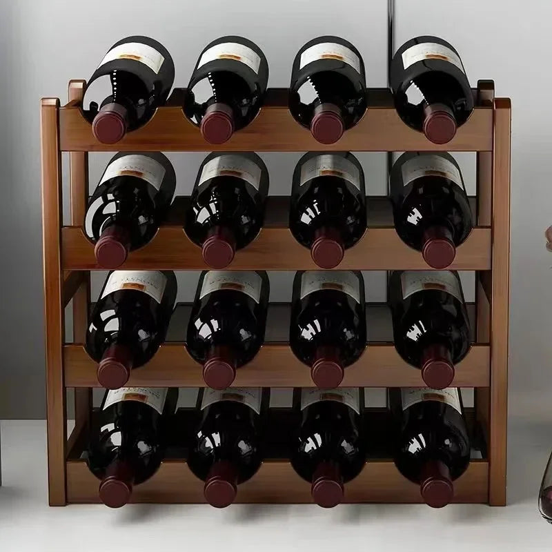 Cremalheira de exposição do vinho tinto Decoração da grade do agregado familiar Mesa criativa WineBottle Rack Armário de vinho simples Montar armazenamento