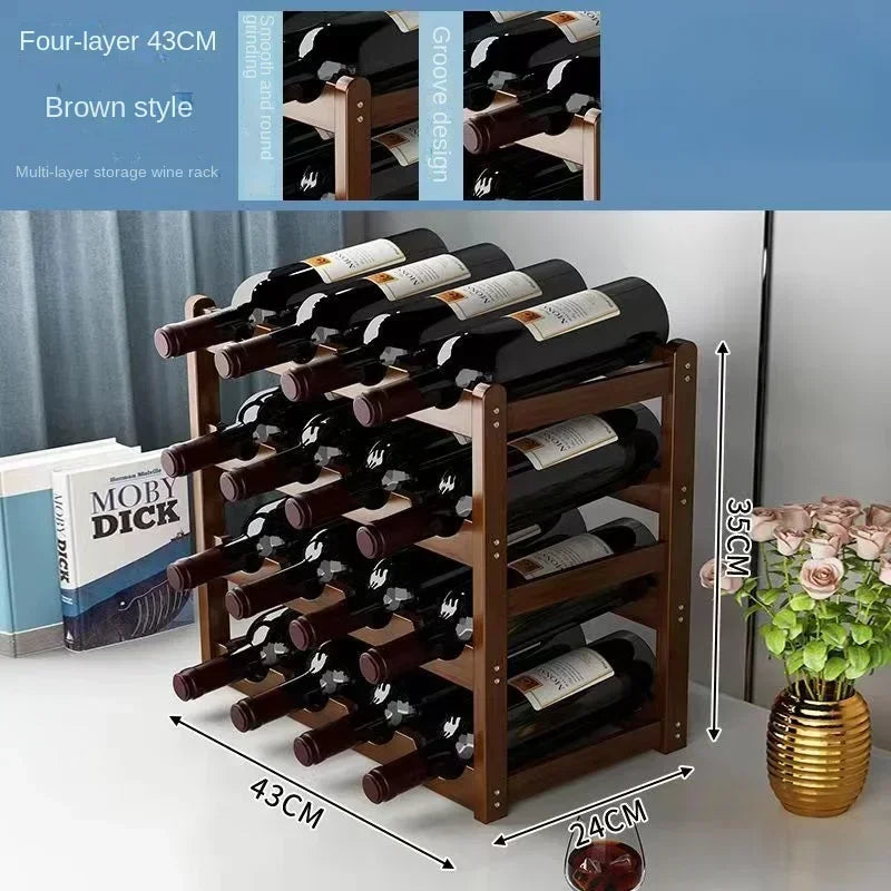 Cremalheira de exposição do vinho tinto Decoração da grade do agregado familiar Mesa criativa WineBottle Rack Armário de vinho simples Montar armazenamento