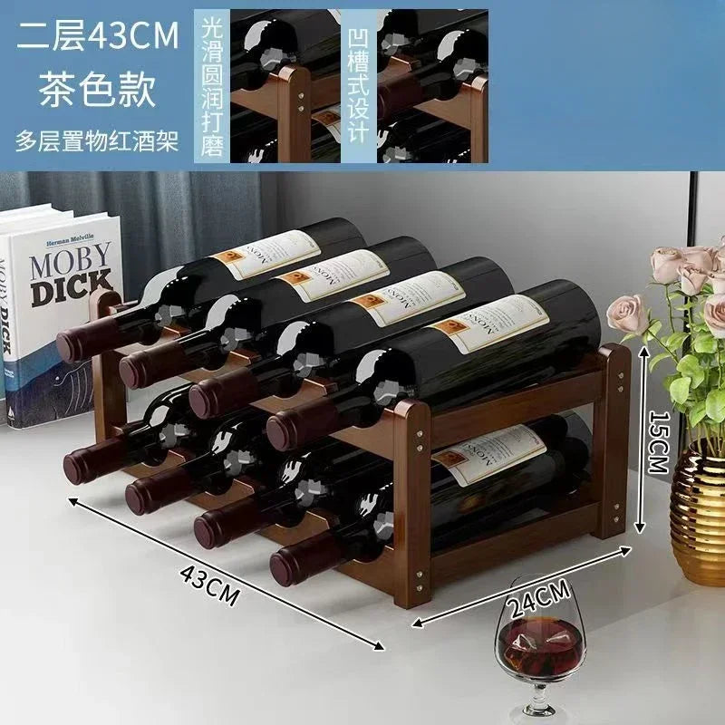 Cremalheira de exposição do vinho tinto Decoração da grade do agregado familiar Mesa criativa WineBottle Rack Armário de vinho simples Montar armazenamento
