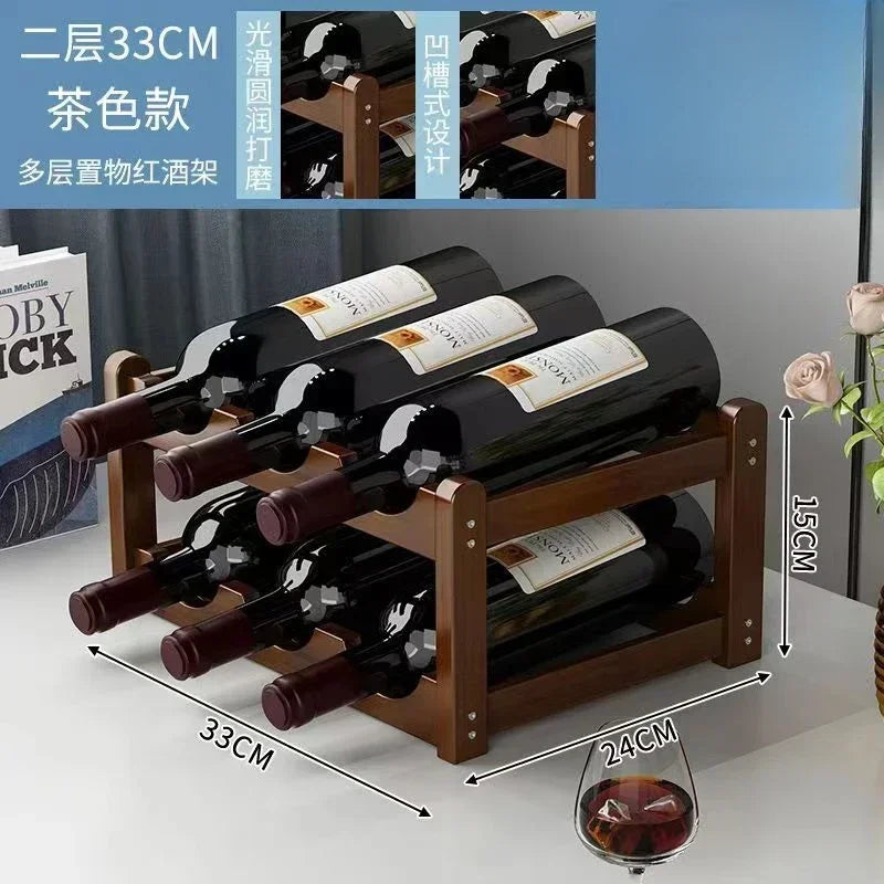 Cremalheira de exposição do vinho tinto Decoração da grade do agregado familiar Mesa criativa WineBottle Rack Armário de vinho simples Montar armazenamento