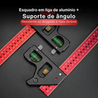 Esquadro Ajustável com Nível de Bolha 45°/90° - AngleMaster Pro