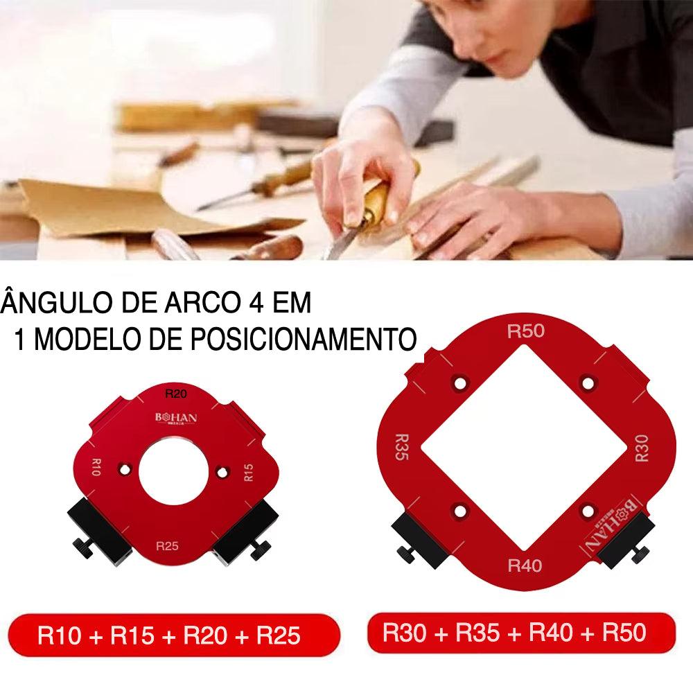 Gabarito 4 em 1 para Tupia Raio de Canto R10-R50 com Alta Precisão