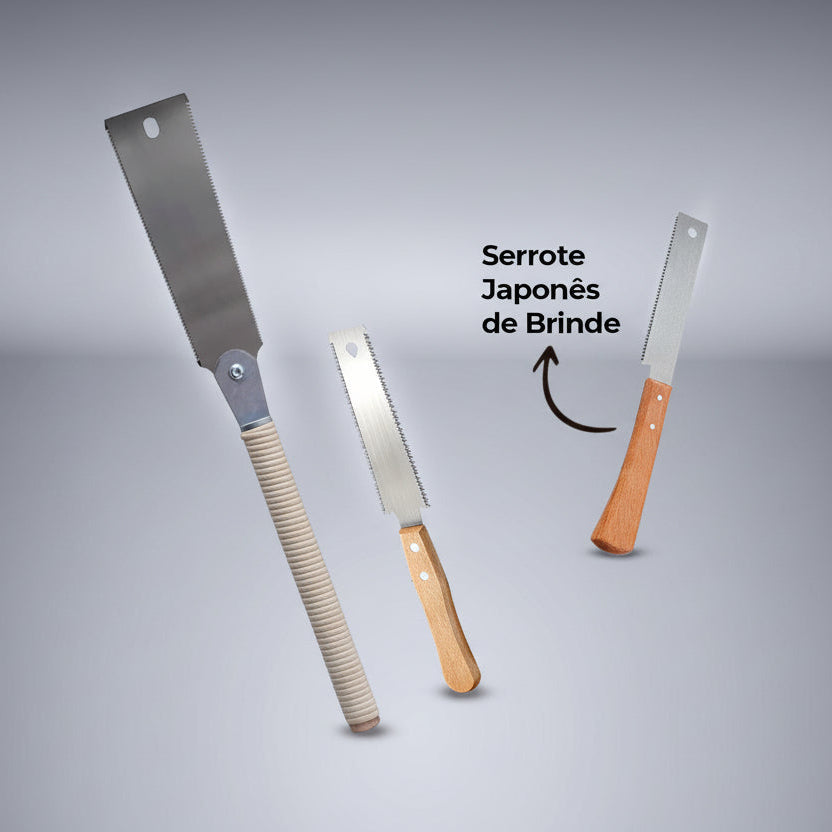 Kit 2 Serrotes Japonês Ryoba Duplo Dente Akada + 1 Serrote de Brinde