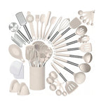 Kit Completo 43 Utensilios de Cozinha em Silicone — Cabo Inox, Antiaderente e Resistente ao Calor