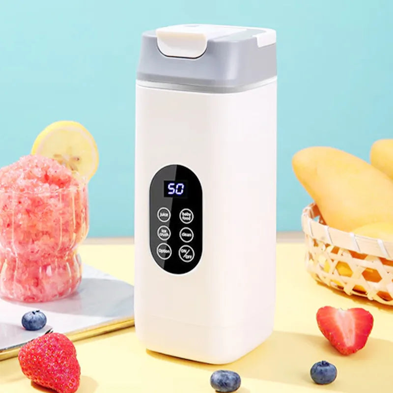 Liquidificador Portátil Smoothie Maker com 12 Lâminas, Recarregável via USB, Bateria de 420ml 1500mAh para Vitaminas