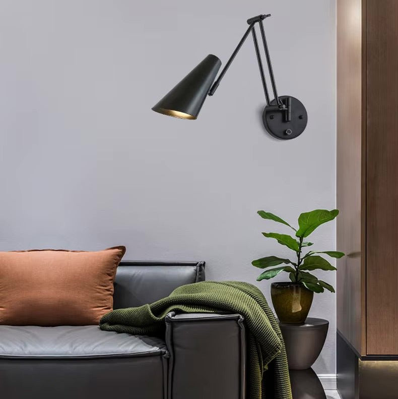 Luminária de Parede LED Ajustável com Braço Retrátil