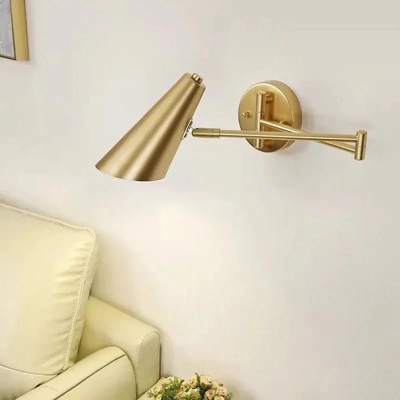 Luminária de Parede LED Ajustável com Braço Retrátil