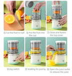 Novo Extrator de Suco Portátil para Casa, Espremedor Elétrico Recarregável por USB, Alta Produção de Suco para Laranja